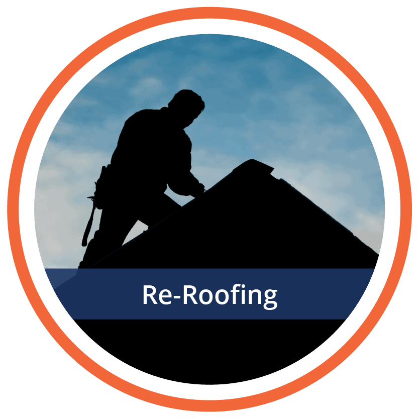 Employee Performing A Re-Roofing Job