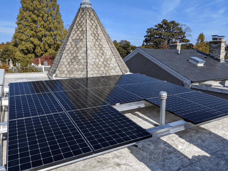 This solar system in Historic Georgetown is able to save with their 12.96 Kw system with an annual output of 16,200