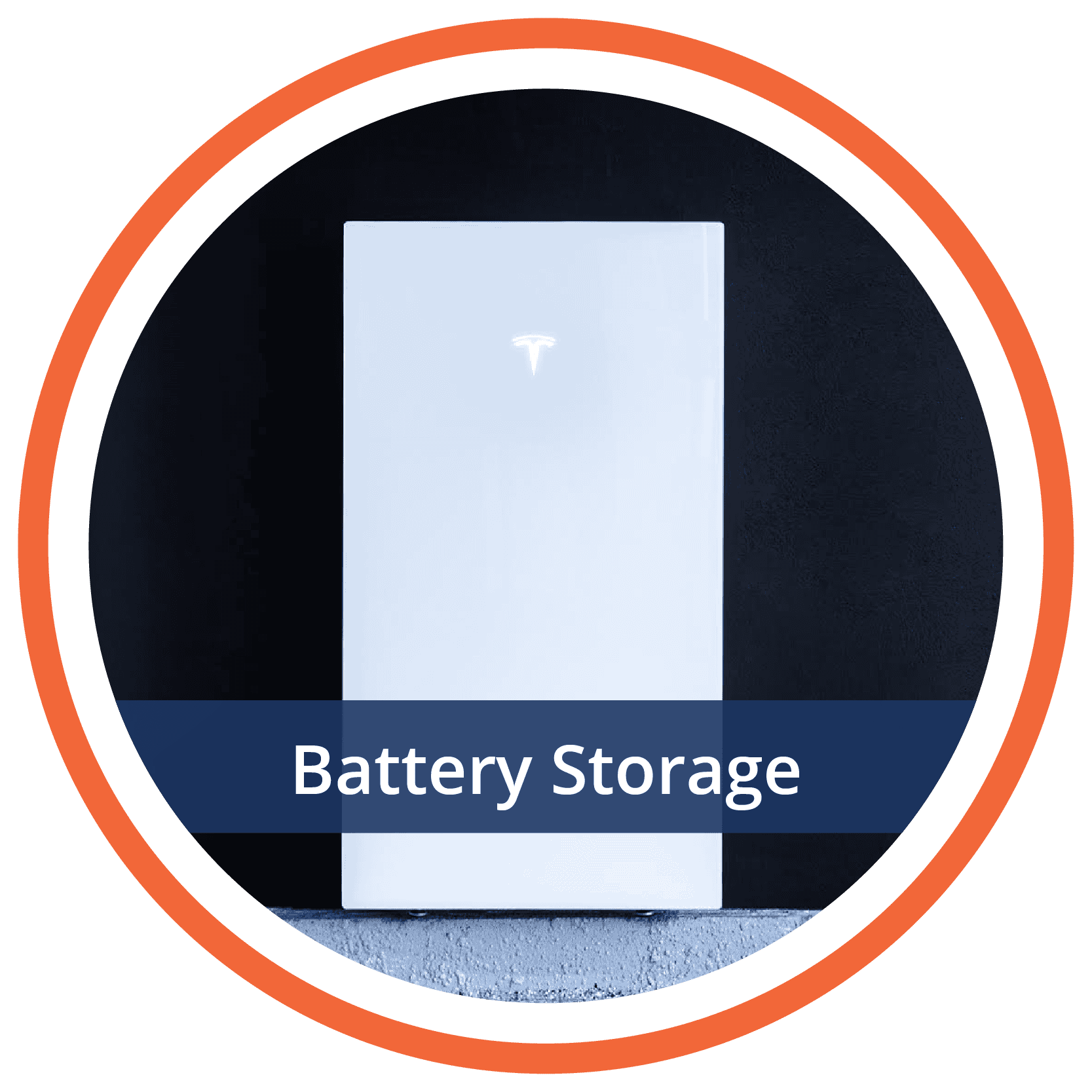 Tesla Powerwall battery storage unit, providing efficient energy storage and backup power for residential solar systems.