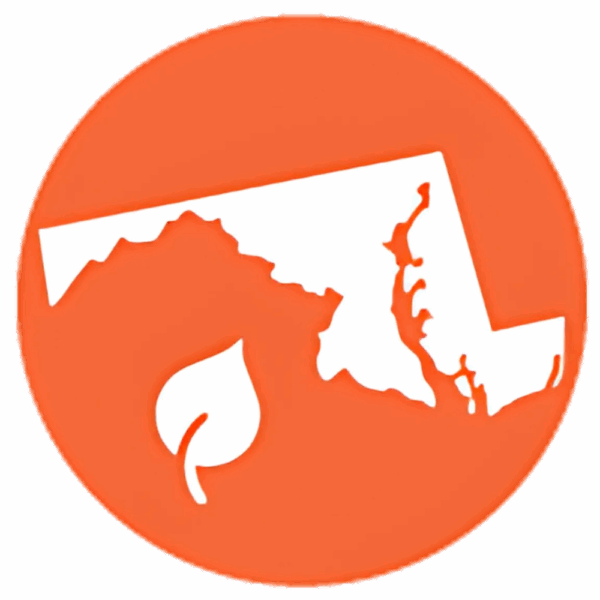 Maryland state inside a circle that is in the colors of District Energy